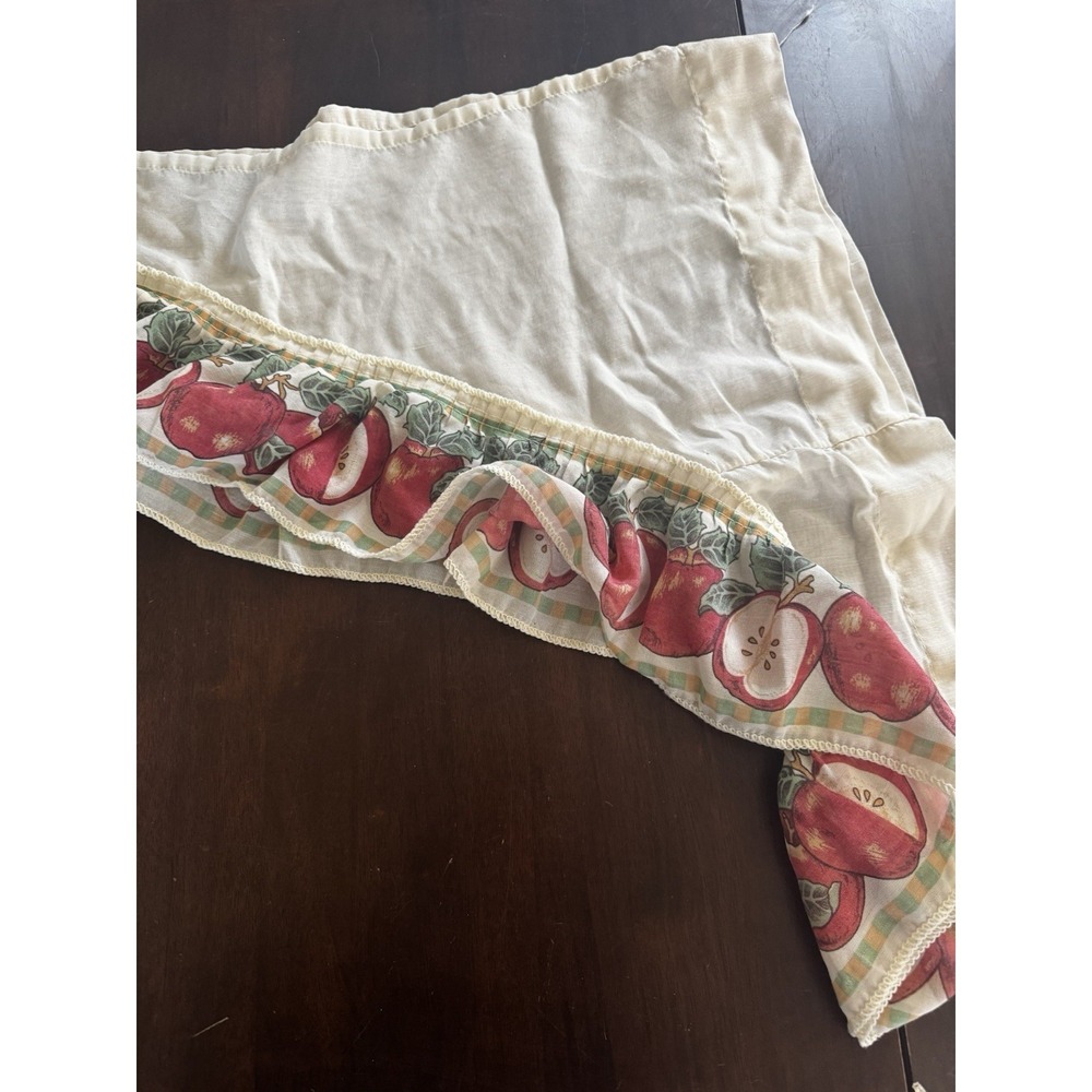 Vintage Valance Swag Apple 70s Cotton Ruffled Kitchen Window‎ Cottagecore